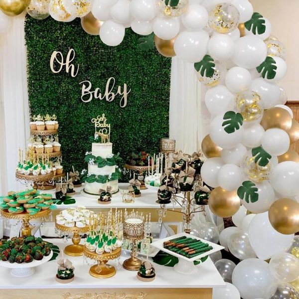 party decoration balloon garland arch kit in white and gold with tropical palm leaves greenery for baby shower decorations boy girl 1st birt
party decoration balloon garland arch kit in white and gold with tropical palm leaves greenery for baby shower decorations boy girl 1st birt