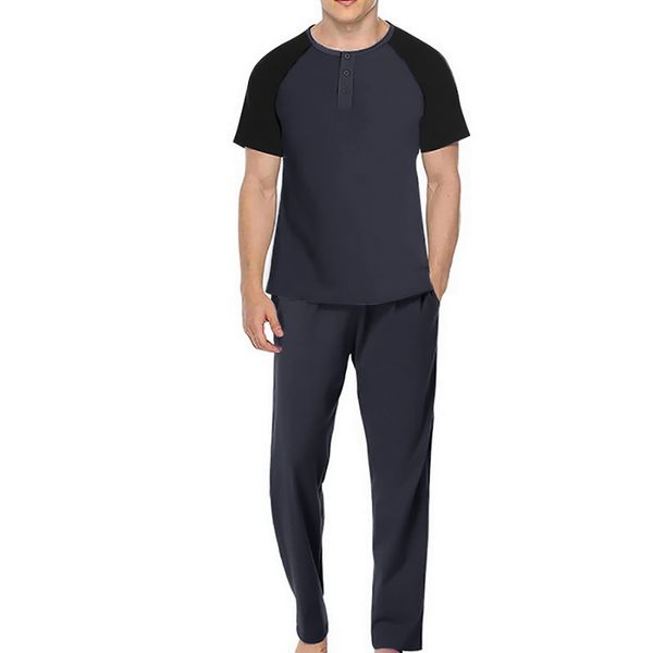 sleepwear fashion pajamas 2021 men's casual suit pants + short sleeve home wear, Black;brown
sleepwear fashion pajamas 2021 men's casual suit pants + short sleeve home wear, Black;brown