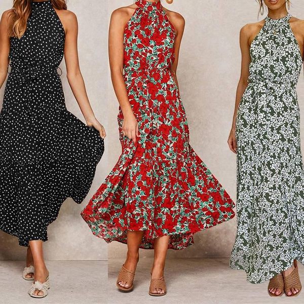 summer maxi long dress halter dresses women floral print boho sleeveless beach holiday slip female gowns casual, Black;gray
summer maxi long dress halter dresses women floral print boho sleeveless beach holiday slip female gowns casual, Black;gray