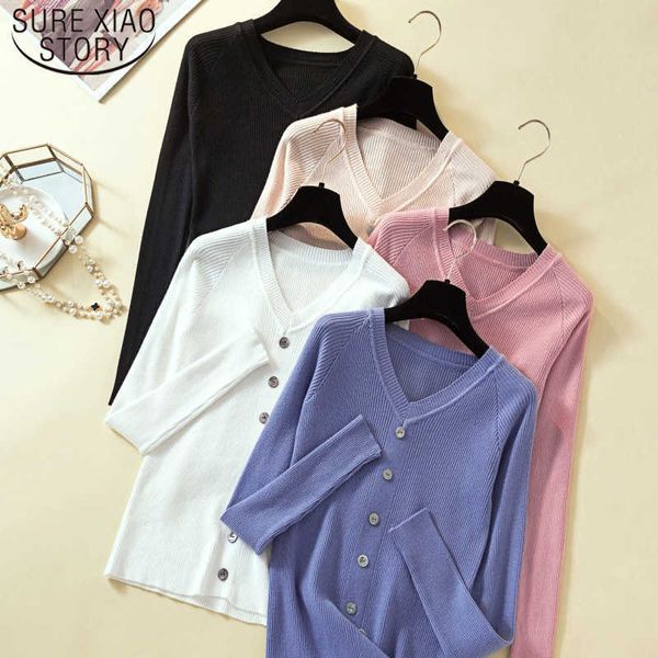 autumn winter knitted sweater pullover v neck solid pull women sweaters femme winter clothes women soft slim sweater 7222 50 210527, White;black
autumn winter knitted sweater pullover v neck solid pull women sweaters femme winter clothes women soft slim sweater 7222 50 210527, White;black