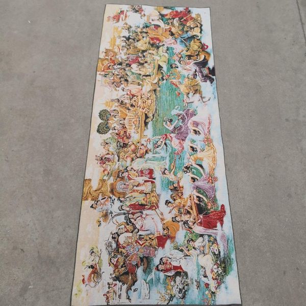 china old silk thangka like hanging painting embroidery figure painting calligraphy, Brown
china old silk thangka like hanging painting embroidery figure painting calligraphy, Brown