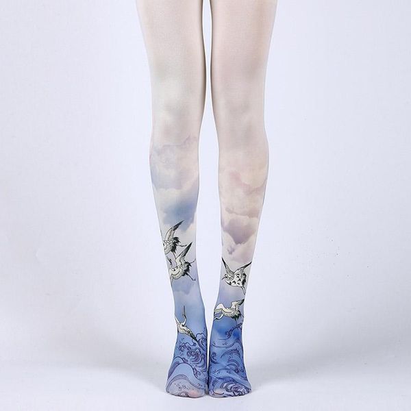 chinese poetry elegant printed velvet tights for female socks & hosiery, Black;white
chinese poetry elegant printed velvet tights for female socks & hosiery, Black;white