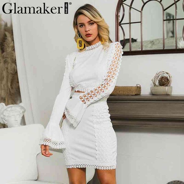 glamaker hollow out lace patchwork bodycon dress elegant flare sleeve summer women mini dress party short dress vestidos 210414, Black;gray
glamaker hollow out lace patchwork bodycon dress elegant flare sleeve summer women mini dress party short dress vestidos 210414, Black;gray