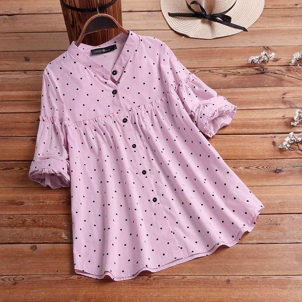 women's blouses & shirts zanzea 2021 fashion printed womens spring polka dot casual long sleeve button blusas female chemise tunic ove, White
women's blouses & shirts zanzea 2021 fashion printed womens spring polka dot casual long sleeve button blusas female chemise tunic ove, White