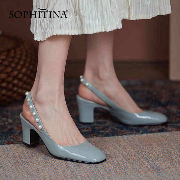 sophitina leather lady shoes square toe shallow mouth back empty daily shoes tpr thick heel pearl decoration women sandals ao367 210513, Black
sophitina leather lady shoes square toe shallow mouth back empty daily shoes tpr thick heel pearl decoration women sandals ao367 210513, Black