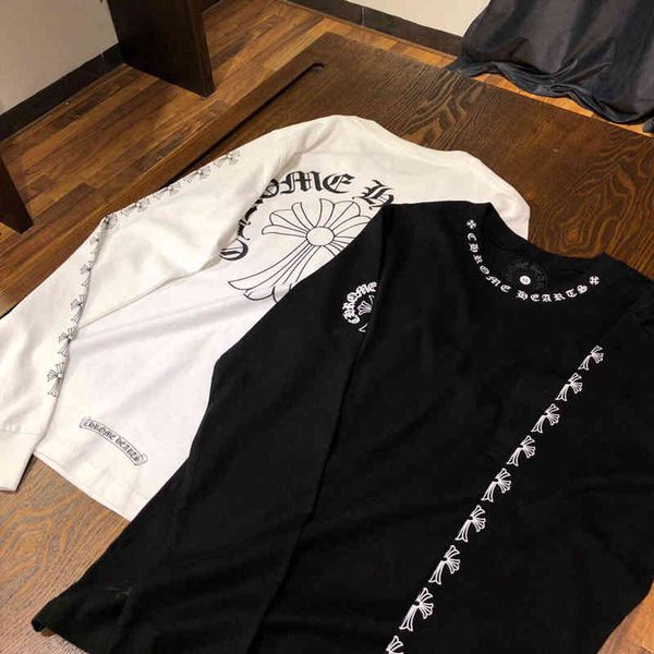 chrome/heartscotton chao brand horseshoe crosin long loose sleeve print sweater neckline letter cross t-shirt vjwg, Black
chrome/heartscotton chao brand horseshoe crosin long loose sleeve print sweater neckline letter cross t-shirt vjwg, Black