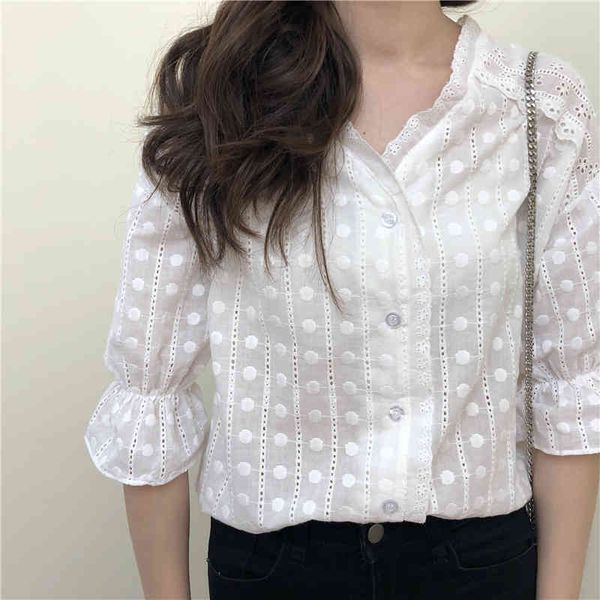 women's blouses & shirts feminine gentle lace lacing embroidery sleeve polka dots white shirt blouse 4imf
women's blouses & shirts feminine gentle lace lacing embroidery sleeve polka dots white shirt blouse 4imf