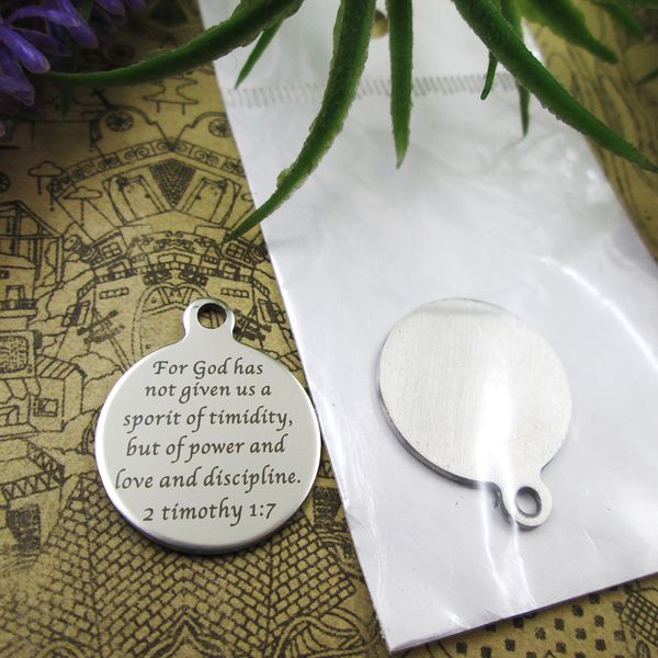 40pcs--stainless steel charms"for god has not given us a sporit of timidity...2 timothy 1:7" more style choosing diy pendants fo n, Bronze;silver
40pcs--stainless steel charms"for god has not given us a sporit of timidity...2 timothy 1:7" more style choosing diy pendants fo n, Bronze;silver