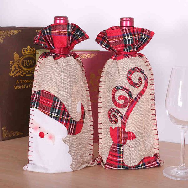 christmas linen wine set tether red grid cloth closure bag santa claus printed deskdecoration
christmas linen wine set tether red grid cloth closure bag santa claus printed deskdecoration
