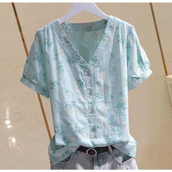 women's blouses & shirts women korean style floral print v neck short sleeve shirt summer casual vintage blouse camiseta femme elegant, White
women's blouses & shirts women korean style floral print v neck short sleeve shirt summer casual vintage blouse camiseta femme elegant, White