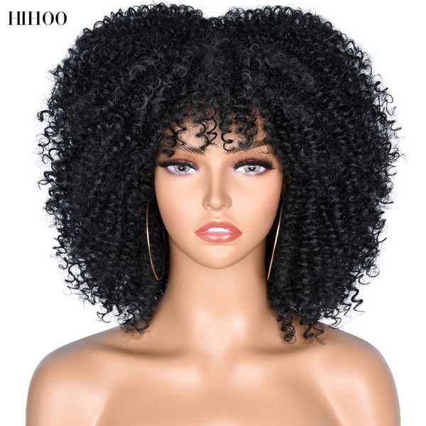 short hair kinky curly afro wigs with bangs for women 10 synthetic african glueless cosplay heat resistant wigs hihoo, Black
short hair kinky curly afro wigs with bangs for women 10 synthetic african glueless cosplay heat resistant wigs hihoo, Black