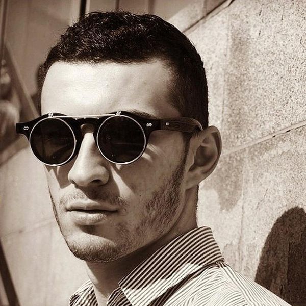 sunglasses men women brand designer retro round steampunk steam punk metal flip cover fashion sun glasses, White;black
sunglasses men women brand designer retro round steampunk steam punk metal flip cover fashion sun glasses, White;black