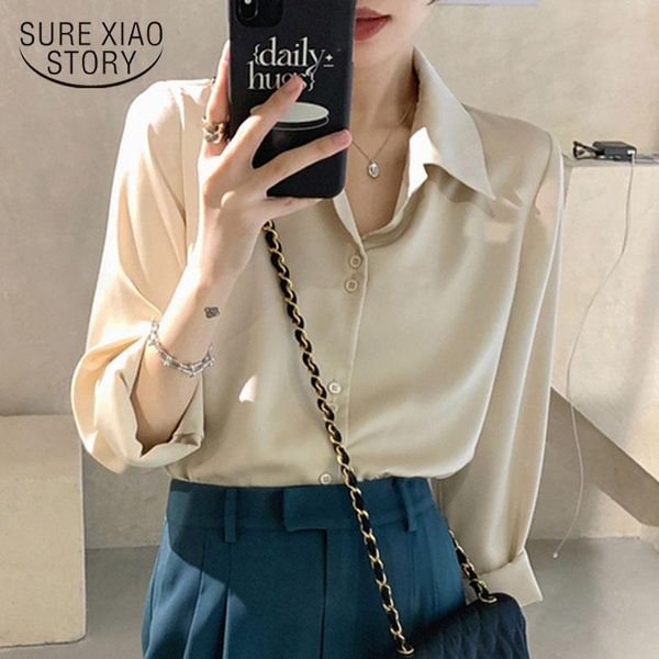 women's blouses & shirts silky satin long sleeve shirt women french style fashion vintage blouse solid 4 colors turn-down collar ladies, White
women's blouses & shirts silky satin long sleeve shirt women french style fashion vintage blouse solid 4 colors turn-down collar ladies, White