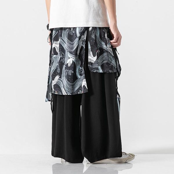 men's pants traditional chinese style plus size linen wide leg men loose fit streetwear mens fashion clothing mans summer 5xl, Black
men's pants traditional chinese style plus size linen wide leg men loose fit streetwear mens fashion clothing mans summer 5xl, Black