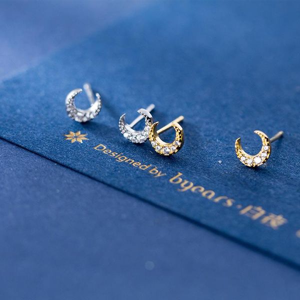 stud mloveacc 925 sterling silver mini cute zircon moon earrings for women girls daughter fine fashion jewelry gift, Golden;silver
stud mloveacc 925 sterling silver mini cute zircon moon earrings for women girls daughter fine fashion jewelry gift, Golden;silver