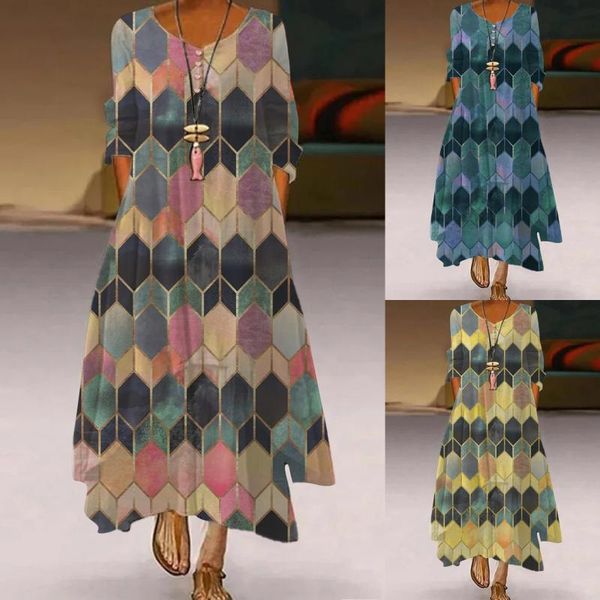 casual dresses women plus size long dress sleeve vintage bohemian o neck party maxi robe longue hexagon print sundress, Black;gray
casual dresses women plus size long dress sleeve vintage bohemian o neck party maxi robe longue hexagon print sundress, Black;gray