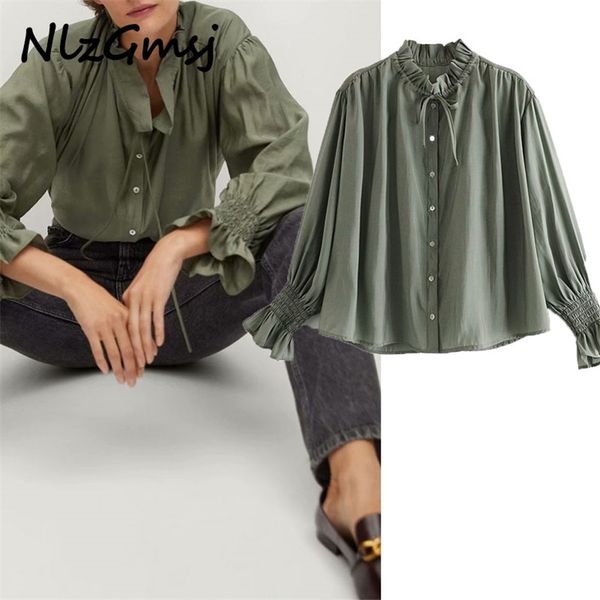 blouse women spring ruffled sleeve collar button casual solid blusas for stylish elegant chic shirt 210628, White
blouse women spring ruffled sleeve collar button casual solid blusas for stylish elegant chic shirt 210628, White