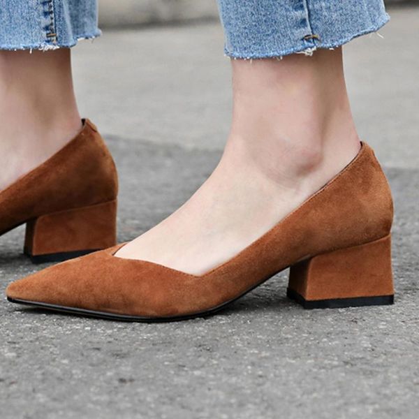 dress shoes women's genuine leather 22-24.5 cm kid suede shallow mouth pointed toe europe and america office career, Black
dress shoes women's genuine leather 22-24.5 cm kid suede shallow mouth pointed toe europe and america office career, Black