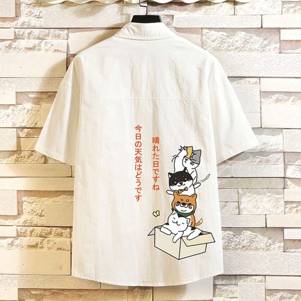 men's casual shirts shirt simple and handsome short sleeve men's summer korean fashion casual clothes fat big size loose high-grad, White;black
men's casual shirts shirt simple and handsome short sleeve men's summer korean fashion casual clothes fat big size loose high-grad, White;black
