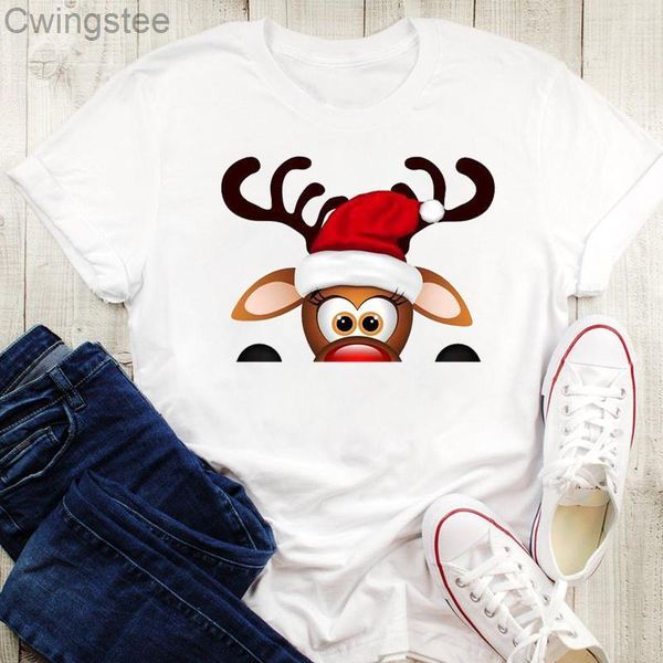 women's t-shirt women short sleeve deer 90s merry christmas year season female t shirt print winter clothing graphic tees, White
women's t-shirt women short sleeve deer 90s merry christmas year season female t shirt print winter clothing graphic tees, White
