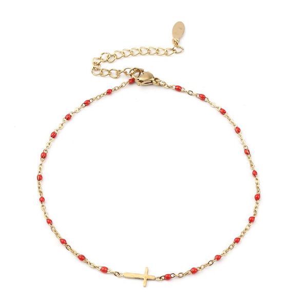 anklets stainless steel religious anklet gold color multicolor enamel cross shape for women 2021 23cm(9") long, 1 piece, Red;blue
anklets stainless steel religious anklet gold color multicolor enamel cross shape for women 2021 23cm(9") long, 1 piece, Red;blue