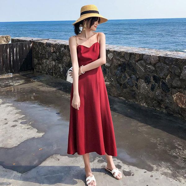 summer women black straps sundress long beach vacation backless sleeveless party burgundy dress arrival 2021 gd444 casual dresses, Black;gray
summer women black straps sundress long beach vacation backless sleeveless party burgundy dress arrival 2021 gd444 casual dresses, Black;gray