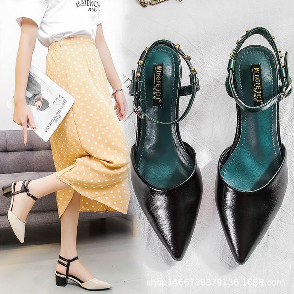 sandals mixed color pointed toe studes thick heels slingback summer shoes woman shallow sandalias mujer 2021 cozy femme footwear, Black
sandals mixed color pointed toe studes thick heels slingback summer shoes woman shallow sandalias mujer 2021 cozy femme footwear, Black