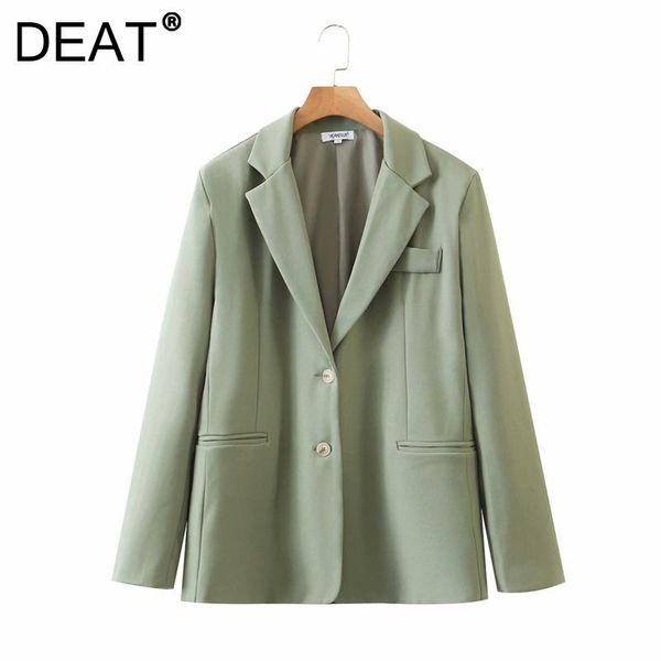women's suits & blazers deat woman blazer green solid notched collar long sleeve single breasted loose casual style wild jacket 2021 su, White;black
women's suits & blazers deat woman blazer green solid notched collar long sleeve single breasted loose casual style wild jacket 2021 su, White;black