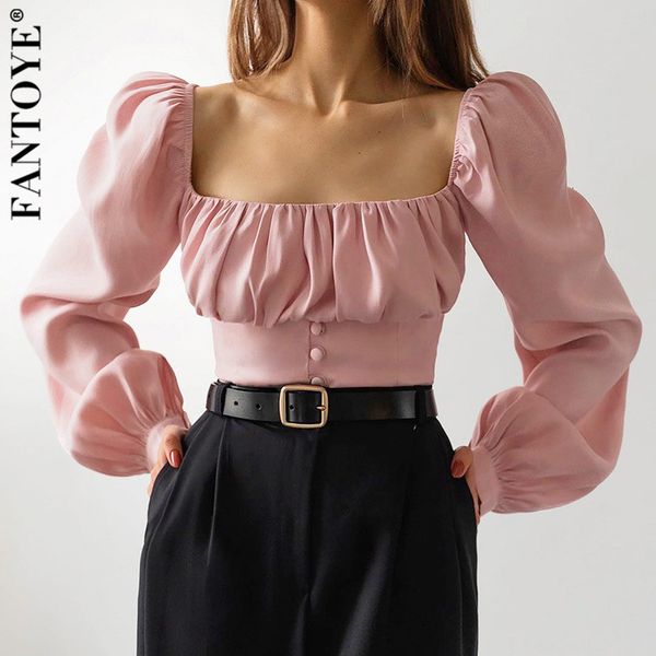 women's t-shirt pink square neck pleated woman tshirts fashion lantern long sleeve buttons harajuku tees office ladies solid slim n5x4, White
women's t-shirt pink square neck pleated woman tshirts fashion lantern long sleeve buttons harajuku tees office ladies solid slim n5x4, White