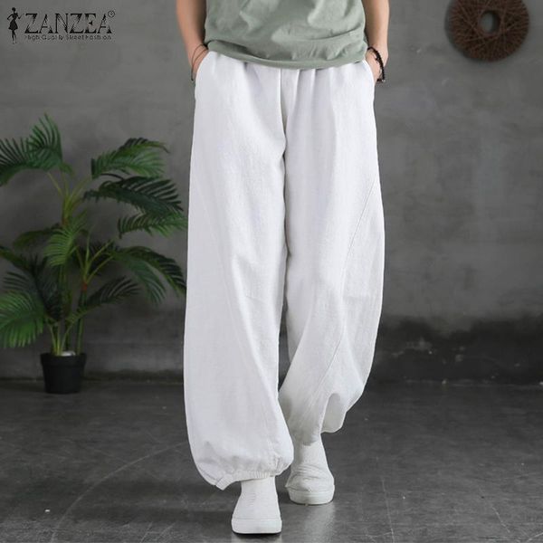 women's pants & capris zanzea women vintage 2021 summer cotton linen wide leg casual solid elastc waist ladies pockets oversized pantal, Black;white
women's pants & capris zanzea women vintage 2021 summer cotton linen wide leg casual solid elastc waist ladies pockets oversized pantal, Black;white