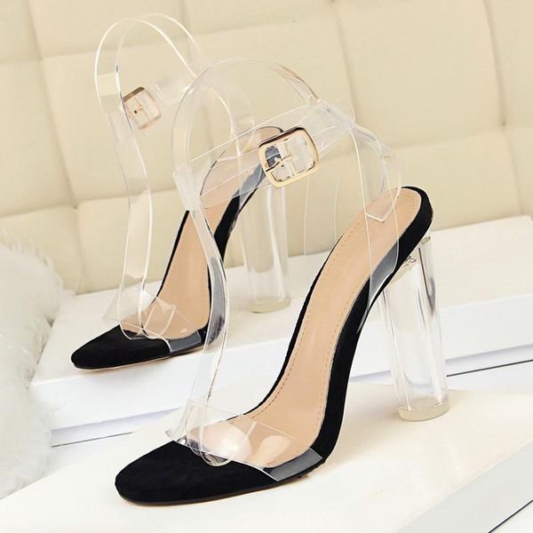 summer women's sandals shoes high heeled round crystal with open toe transparent word ds-b0268, Black
summer women's sandals shoes high heeled round crystal with open toe transparent word ds-b0268, Black
