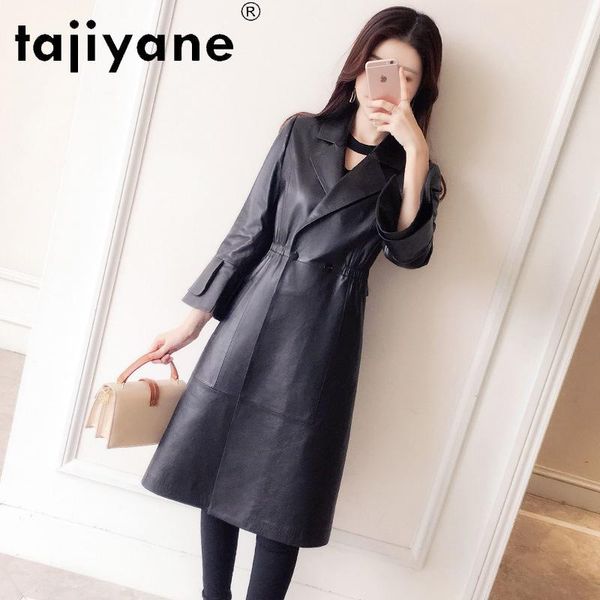 women's leather & faux autumn korean women clothes 2021 real jackets woman genuine sheepskin coat female windbreaker veste femme tn800, Black