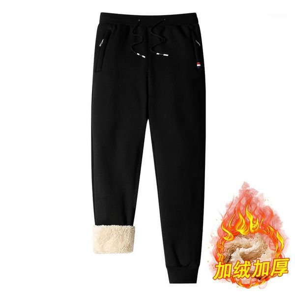men's pants 2021 winter cashmere sweatpants joggers plush thickened trousers for men sports leisure mens spodnie dresowe, Black 
men's pants 2021 winter cashmere sweatpants joggers plush thickened trousers for men sports leisure mens spodnie dresowe, Black
