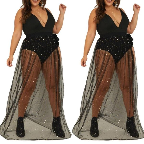 skirts women shiny sequins swimsuit bikini cover up summer wrap maxi long skirt sheer mesh side slit lace-up bandage beach sarong, Black
skirts women shiny sequins swimsuit bikini cover up summer wrap maxi long skirt sheer mesh side slit lace-up bandage beach sarong, Black