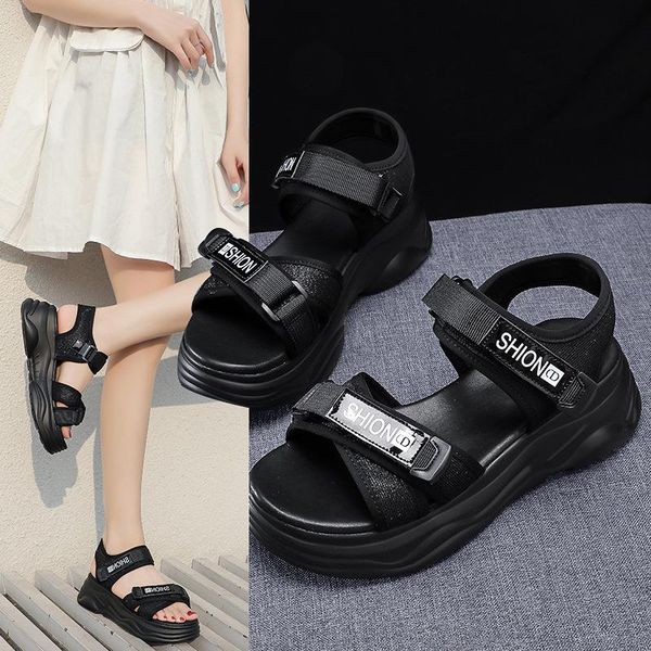 dress shoes 2021 summer women sandals movement large base sponge wedges platform beach ins style, Black
dress shoes 2021 summer women sandals movement large base sponge wedges platform beach ins style, Black