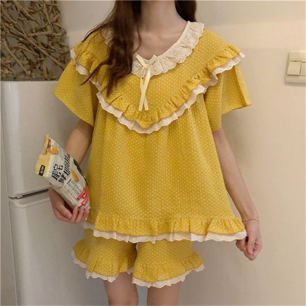 sleepwear short-sleeved chic female princess shorts casual patchwork tracksuit women sleepwear loose pajamas sets, Black;red