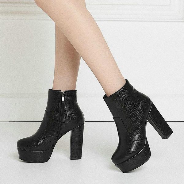 boots women quality high heel platform ankle fashion zipper booties comfort round toe thick autumn winter wedding shoes, Black
boots women quality high heel platform ankle fashion zipper booties comfort round toe thick autumn winter wedding shoes, Black