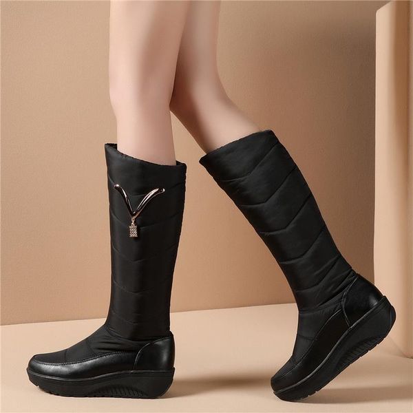 boots qplyxco2021 snow women winter warm platform shoes fashion metal decoration waterproof non-slip wedges knee high, Black
boots qplyxco2021 snow women winter warm platform shoes fashion metal decoration waterproof non-slip wedges knee high, Black