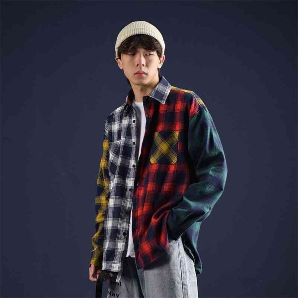 privathinker oversized patchwork plaid shirts men streetwear casual long sleeve shirt hip hop korean harajuku men's clothing 210410, White;black
privathinker oversized patchwork plaid shirts men streetwear casual long sleeve shirt hip hop korean harajuku men's clothing 210410, White;black