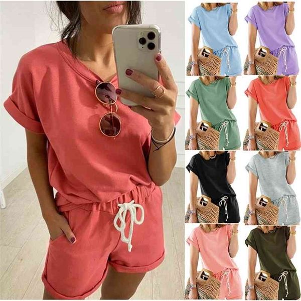 summer cotton pajamas set women sleepwear nightwear homewear pyjamas short sleeve solid t shirt and shorts 2 piece 210520, White
summer cotton pajamas set women sleepwear nightwear homewear pyjamas short sleeve solid t shirt and shorts 2 piece 210520, White