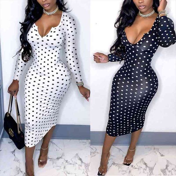 bodycon polka dot print women dresses party elegant slim ol deep v-neck long sleeve fall pencil, Black;gray
bodycon polka dot print women dresses party elegant slim ol deep v-neck long sleeve fall pencil, Black;gray