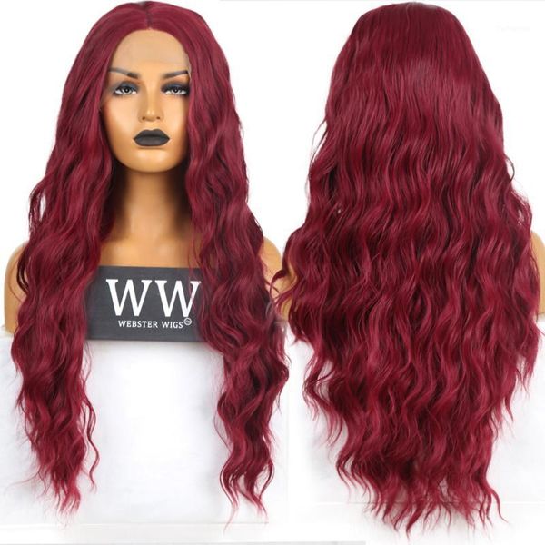 red lace front wigs for women synthetic long loose wave middle parting heat resistant fiber natural looking 13x41, Black
red lace front wigs for women synthetic long loose wave middle parting heat resistant fiber natural looking 13x41, Black