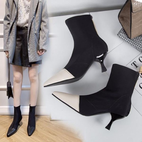 boots 2021women's shoes stretch stilettos heels ankle back zipper pointed toe fashion 41 42 botas de mujer, Black
boots 2021women's shoes stretch stilettos heels ankle back zipper pointed toe fashion 41 42 botas de mujer, Black