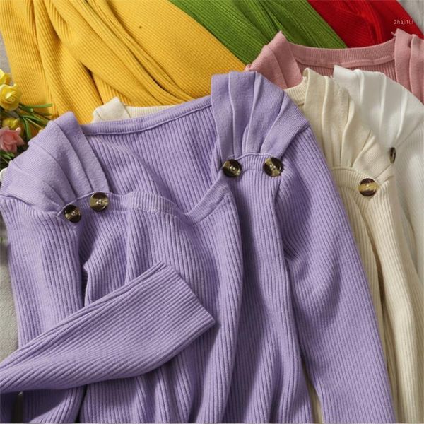 women u-neck elegant pullover knitted sweater korean style chic basic undershirt autumn winter jumper 2021 pull femme hiver women's swe, White;black
women u-neck elegant pullover knitted sweater korean style chic basic undershirt autumn winter jumper 2021 pull femme hiver women's swe, White;black