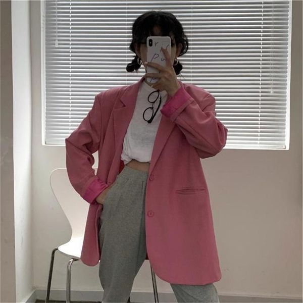 women's suits & blazers 2021 autumn korean net red casual suit medium length versatile thin long sleeve coat for women, White;black
women's suits & blazers 2021 autumn korean net red casual suit medium length versatile thin long sleeve coat for women, White;black
