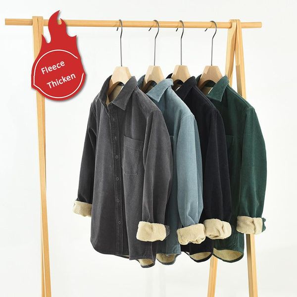 men's casual shirts m1352 winter men corduroy shirt jackets fleece warm thicken japan style simple solid color lapel loose male coat da, White;black
men's casual shirts m1352 winter men corduroy shirt jackets fleece warm thicken japan style simple solid color lapel loose male coat da, White;black