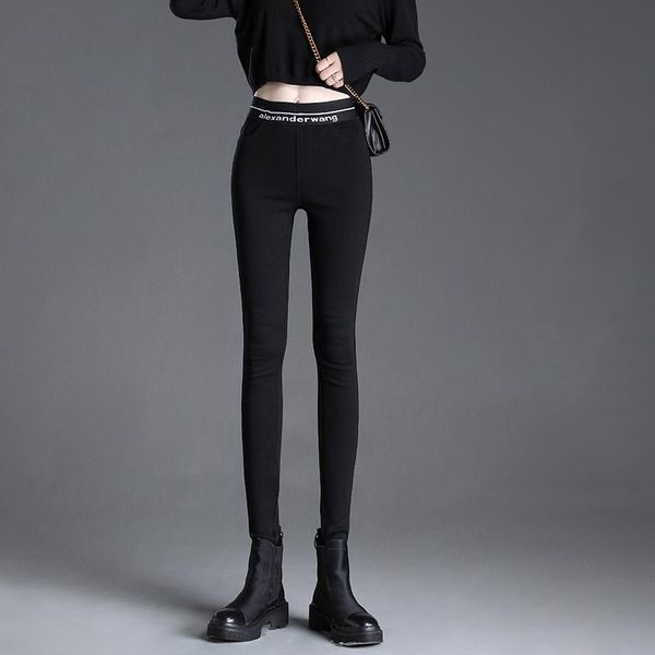women's leggings fashion autumn winter trousers women 2021 korean warm slim high waist pants clothing pantaloni donna zjt1029, Black
women's leggings fashion autumn winter trousers women 2021 korean warm slim high waist pants clothing pantaloni donna zjt1029, Black