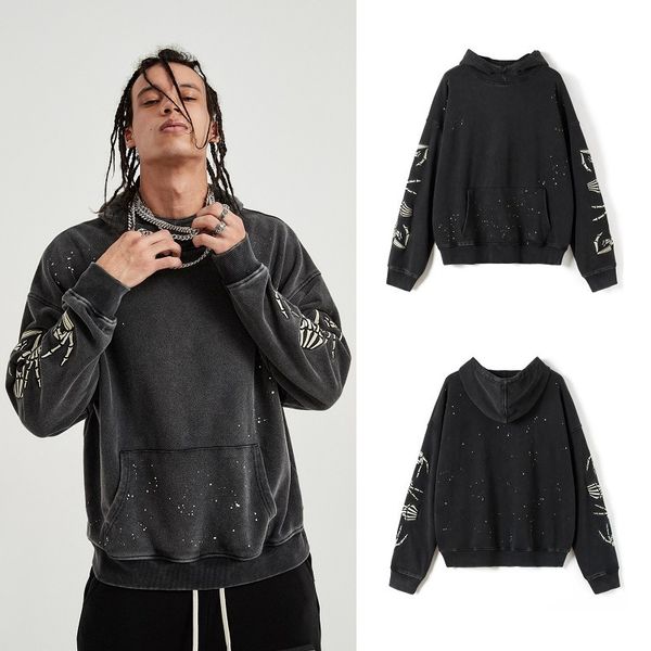 fashion fleece hoodies kaojie kanye same color fried embroidery splashing ink to make old wash water couple hoodie, Black
fashion fleece hoodies kaojie kanye same color fried embroidery splashing ink to make old wash water couple hoodie, Black