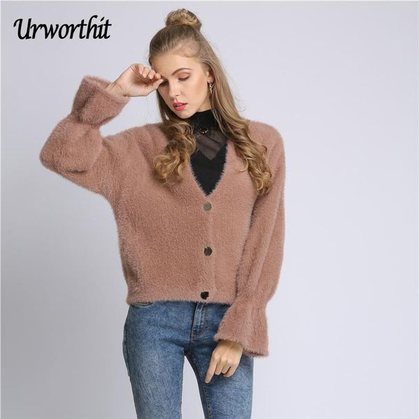 women's jackets 2021 women winter fashion outerwear khaki coats female elegant v-neck sweater flare sleeve jacket lady solid cotton cut, Black;brown
women's jackets 2021 women winter fashion outerwear khaki coats female elegant v-neck sweater flare sleeve jacket lady solid cotton cut, Black;brown