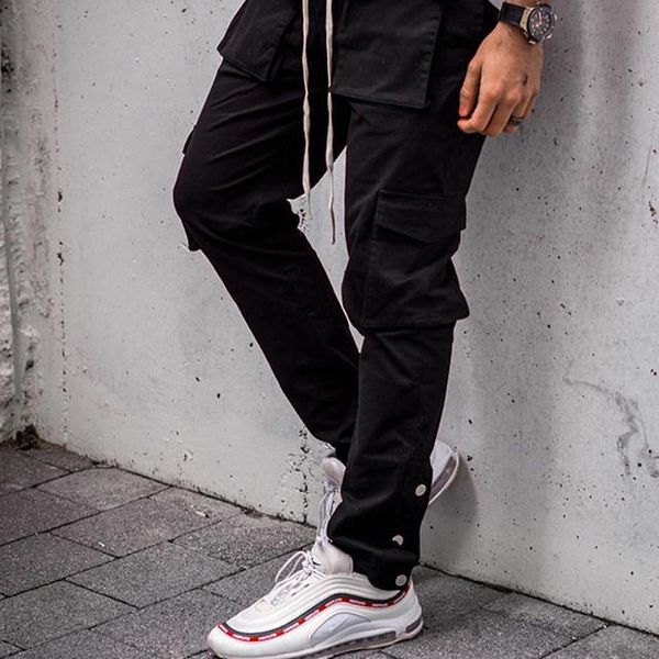 pant men's trousers streetwear kanye hip hop harajuku track load pants striped side button sweatpants 581k, Black
pant men's trousers streetwear kanye hip hop harajuku track load pants striped side button sweatpants 581k, Black